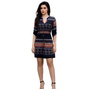 Bebop Dress 3/4 Tab Sleeves V Neck A Line Triangle Women's Woman's Size Medium